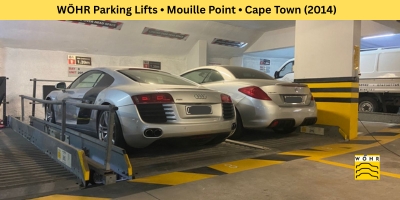 WÖHR automated parking system installed in Mouille Point, Cape Town — still operational after 14 years.